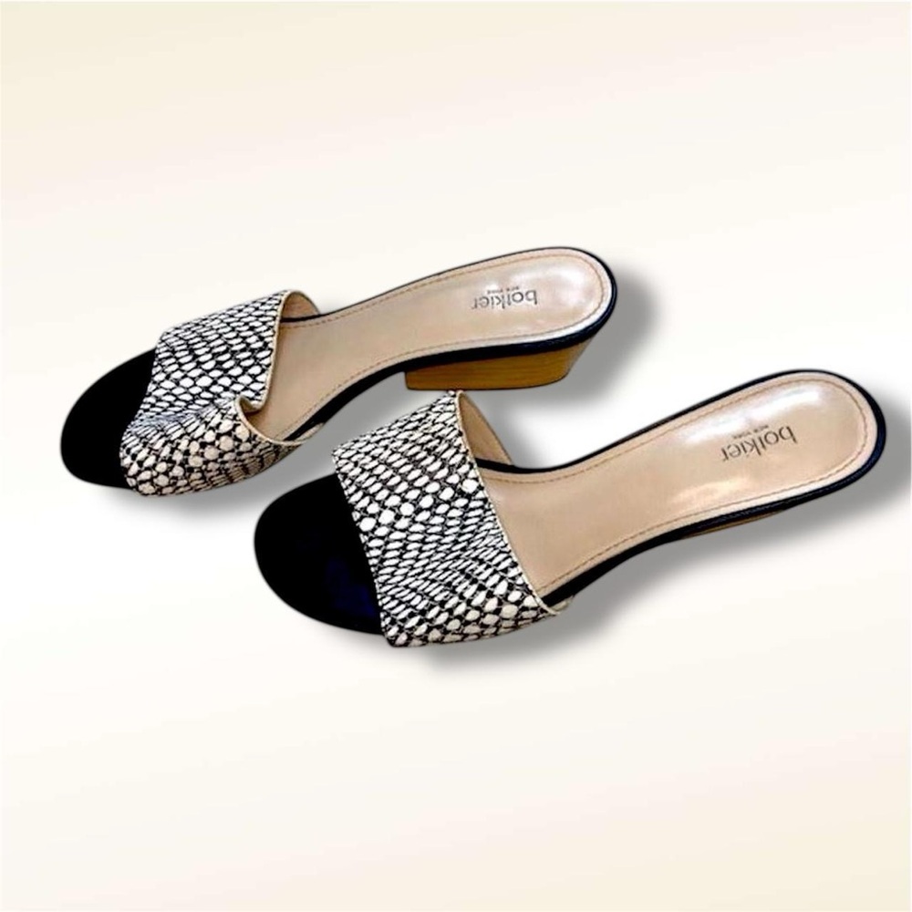 Botkier Black & White Snakeskin Sandals